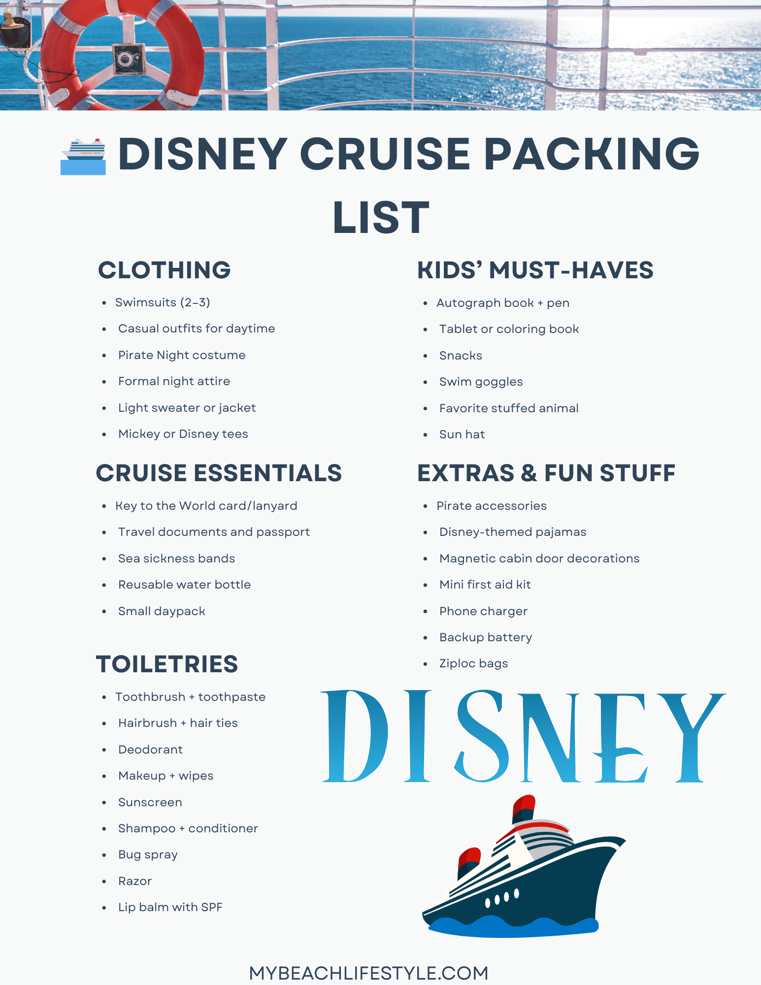 The Packing List for Disney Cruise We Swear By (Free PDF)