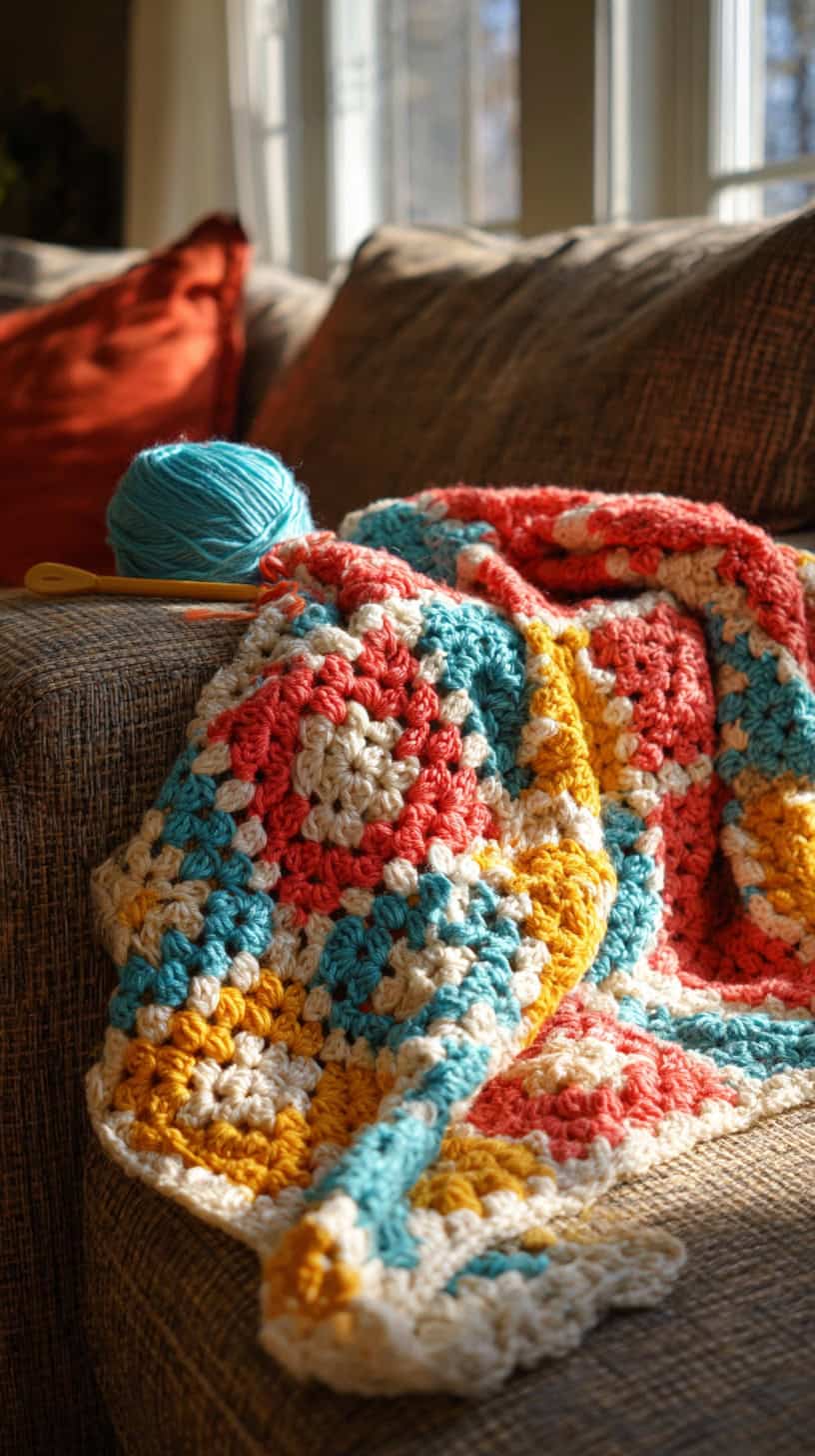 Granny Square Beach Bag - Image 1