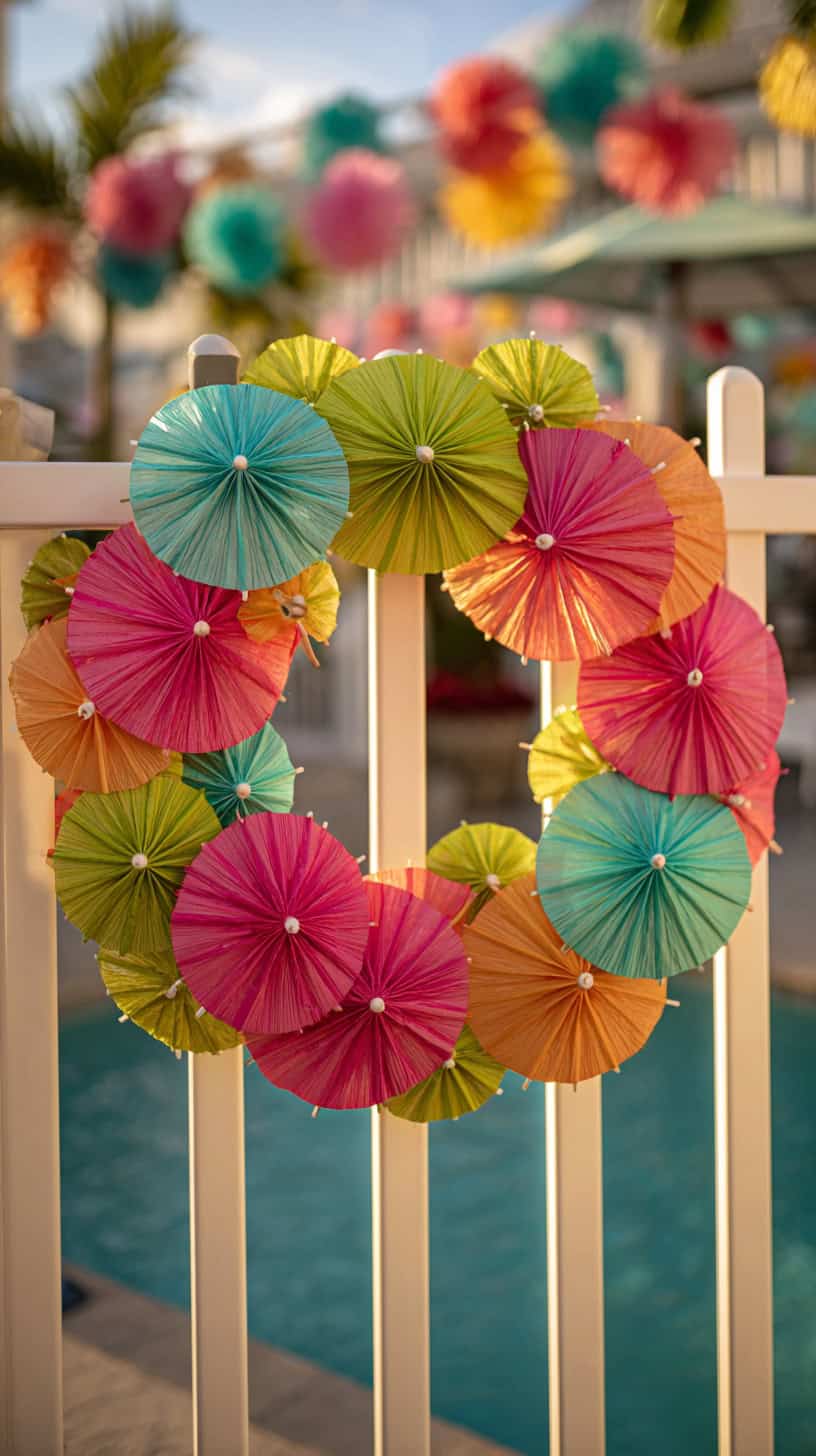 Cocktail Umbrella Wreath - Image 2