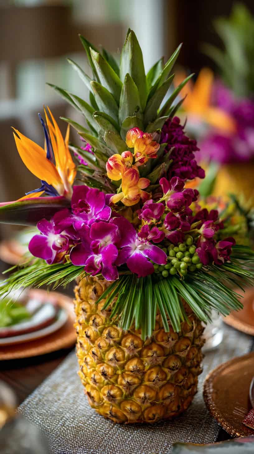 Flower-Filled Hollow Pineapple - Image 1