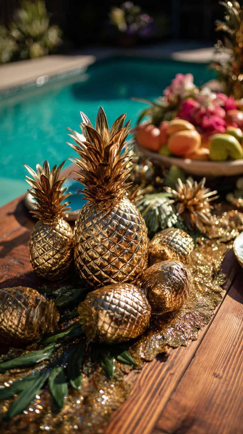 Golden Pineapple Accents - Image 1
