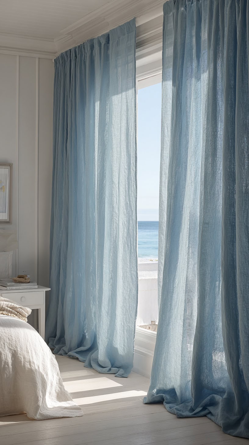Modern Blue Curtains - Image 1