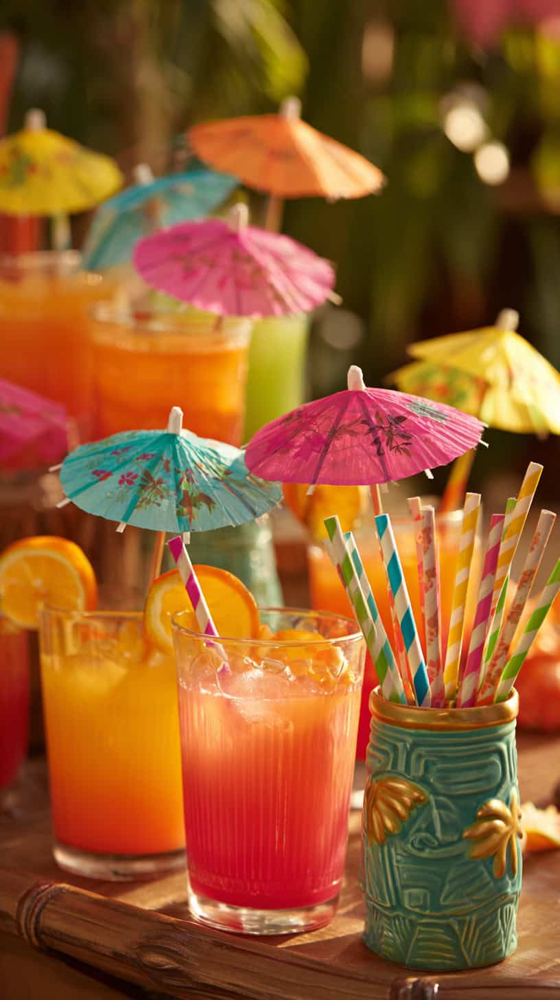Paper Drink Umbrellas and Straws - Image 2