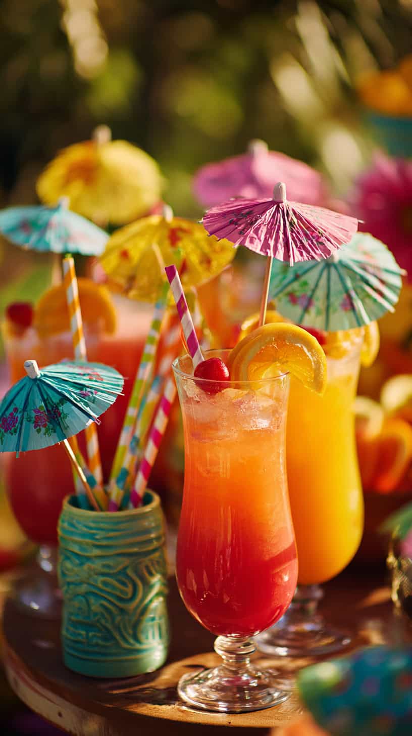 Paper Drink Umbrellas and Straws - Image 1