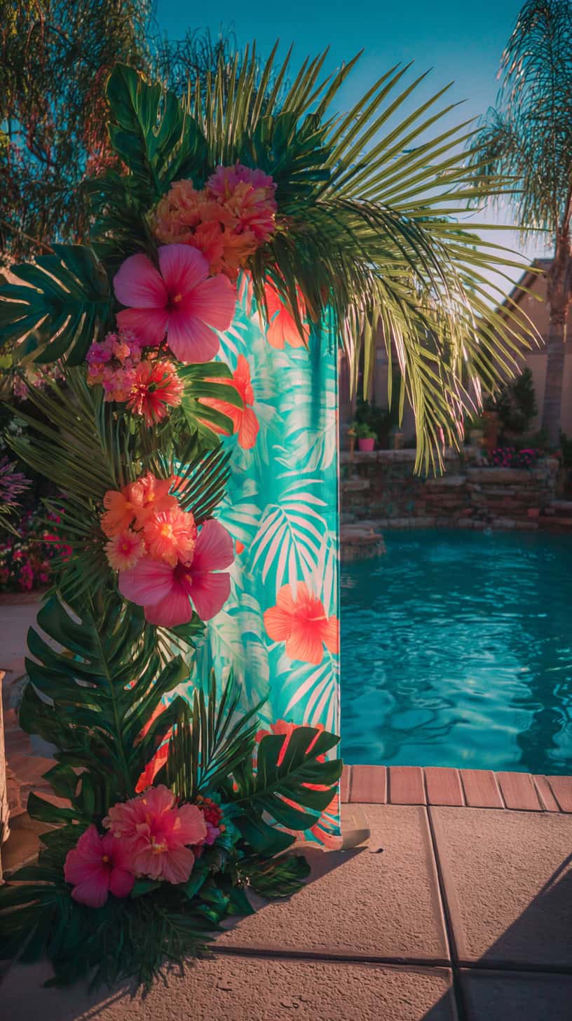 Poolside Tropical Backdrop - Image 1