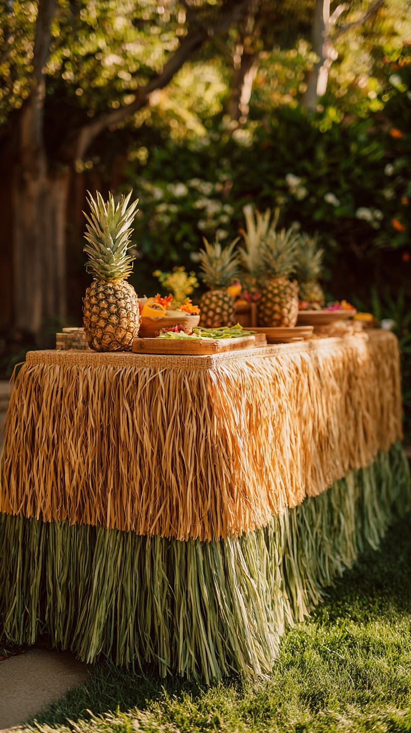 Raffia Table Skirt - Image 2