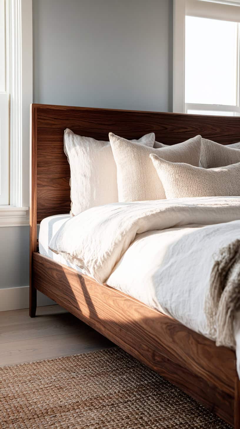 Rich Wood Frame Bed - Image 2