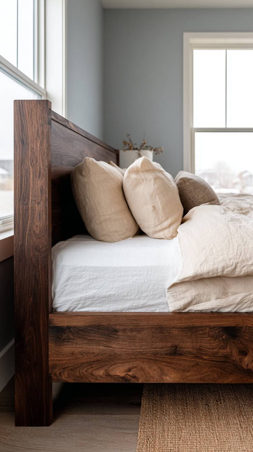 Rich Wood Frame Bed - Image 1