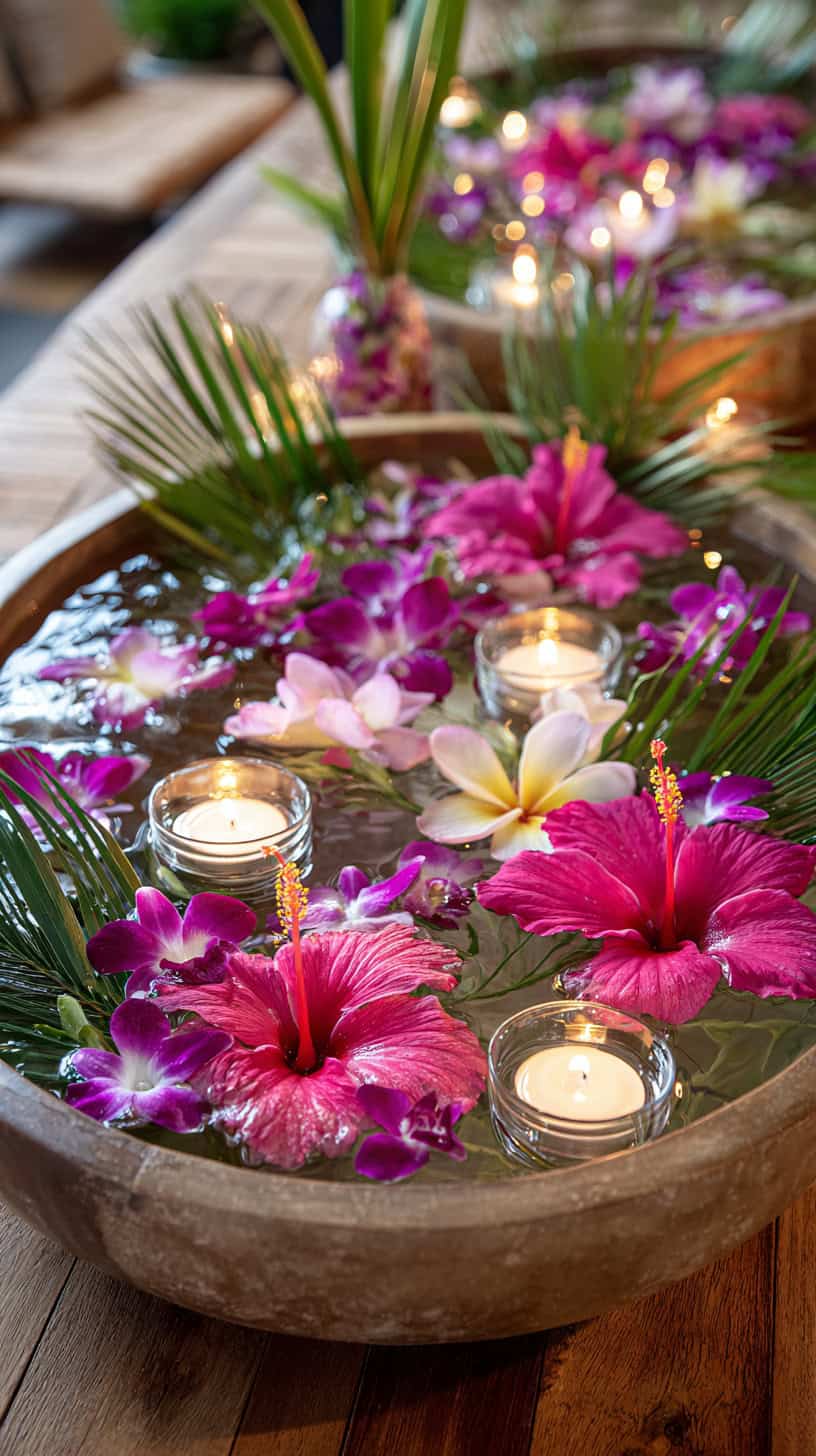 Tropical Hibiscus and Orchid Centerpieces - Image 2