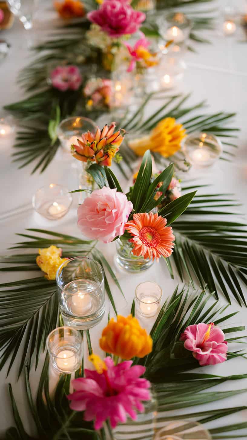 White Tablecloth with Clear Containers - Image 2
