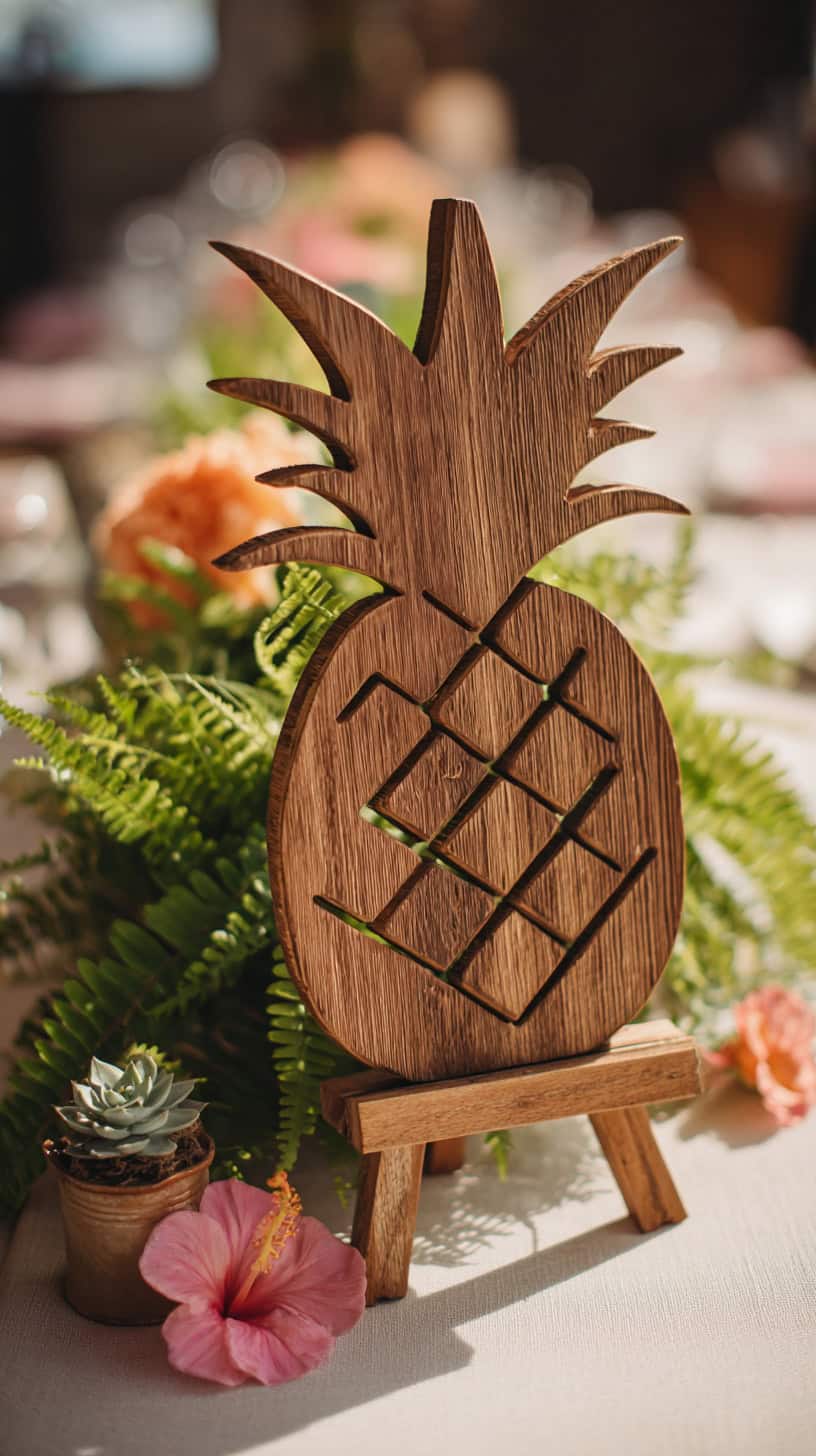 Wooden Pineapple Sign Center - Image 1