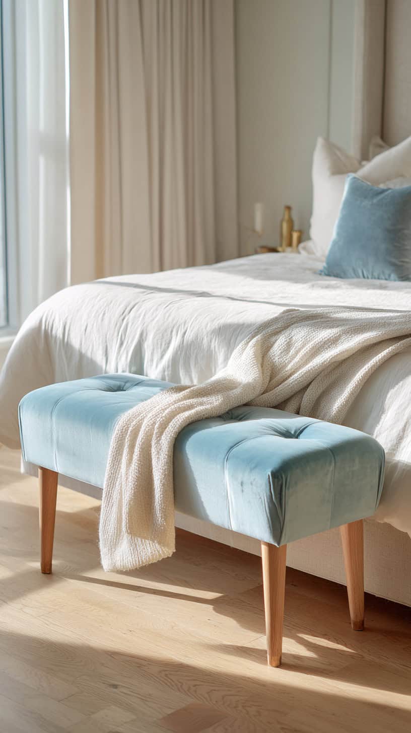 Baby Blue Room Bench - Image 1