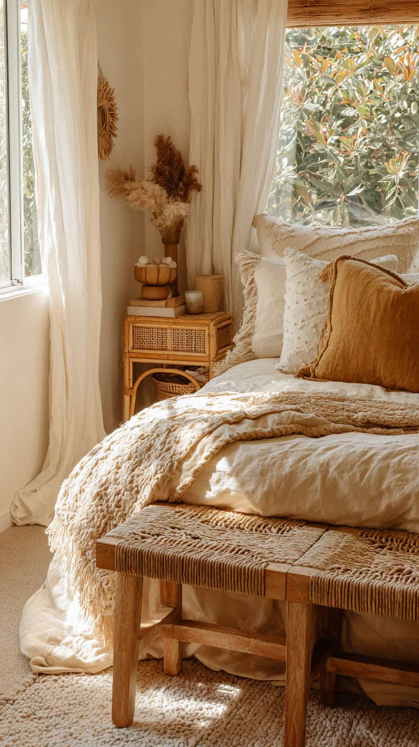 Boho Rattan Bedroom Ideas on a Budget - Image 1