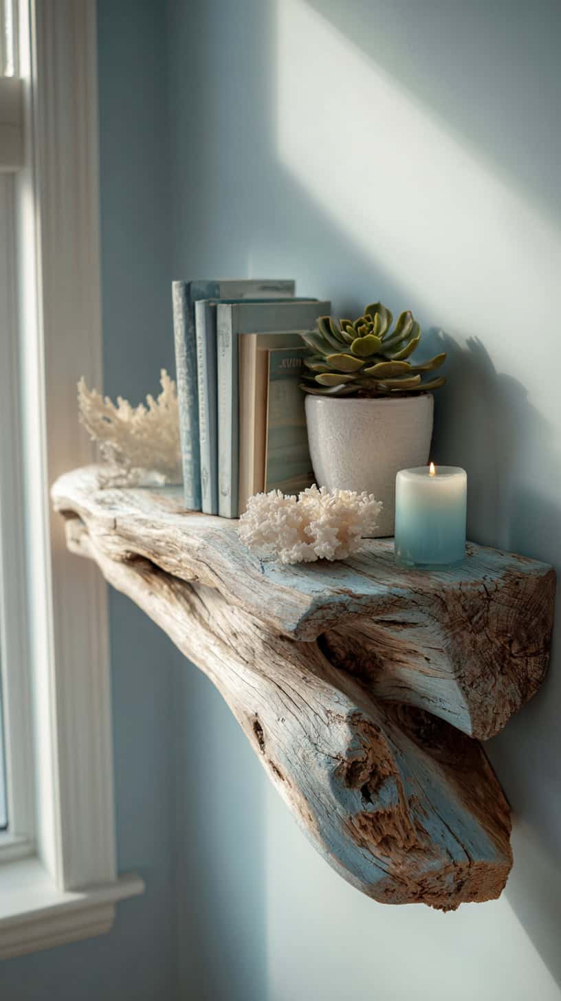 Coastal Blue Driftwood Shelf - Image 1