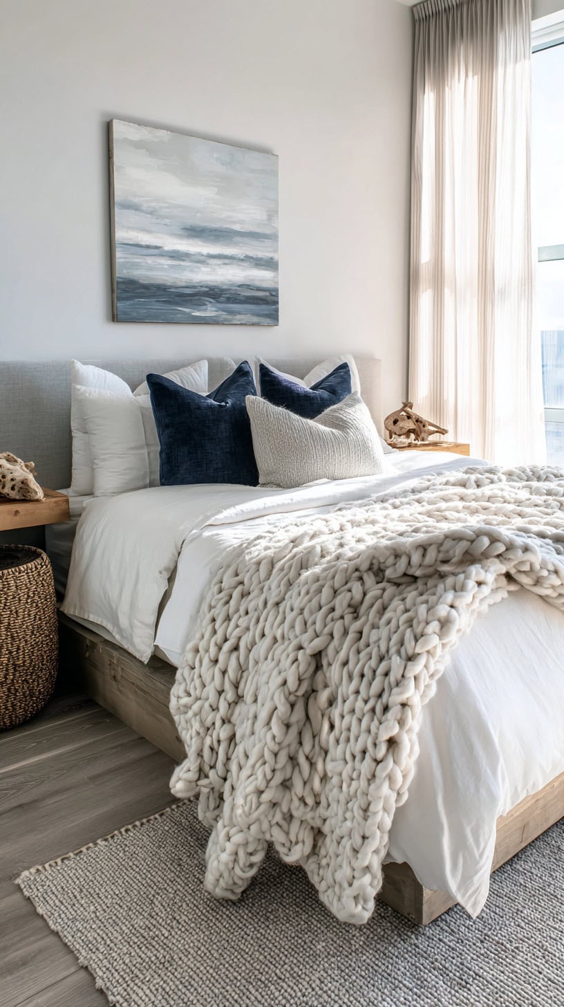 Coastal Chic Bedroom with Modern Twists - Image 2