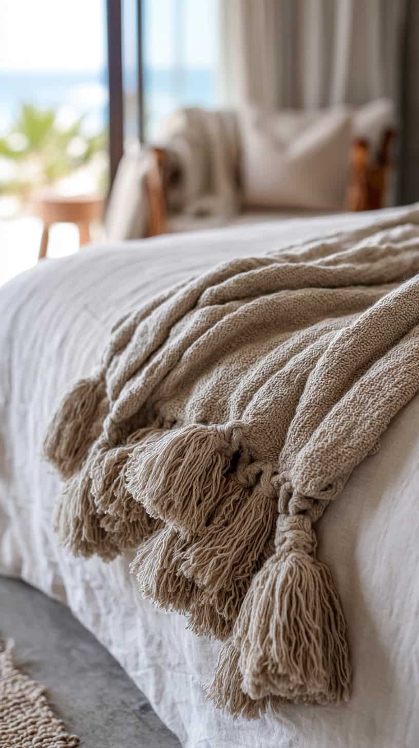 Hand-Knotted Linen Throw - Image 1