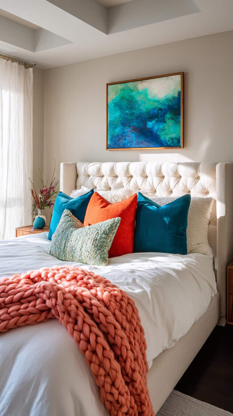 Lake House Bedroom Ideas with Pops of Color - Image 1