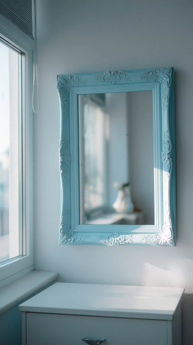 Light Blue Aesthetic Mirror - Image 1