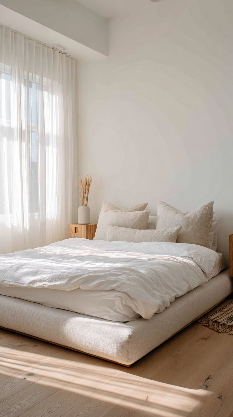 Low Upholstered Bed - Image 1