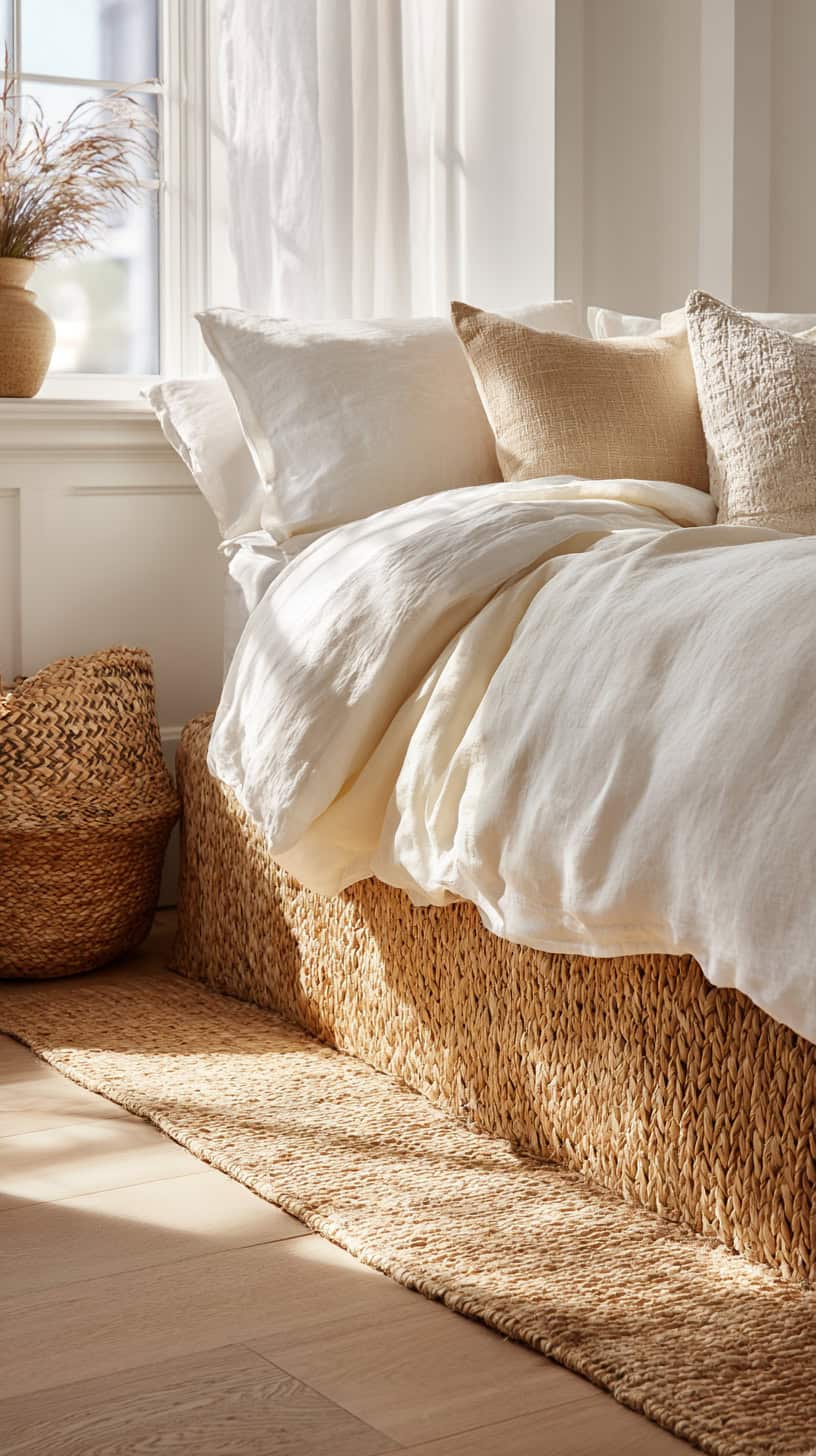 Natural Jute Bed Skirt - Image 2