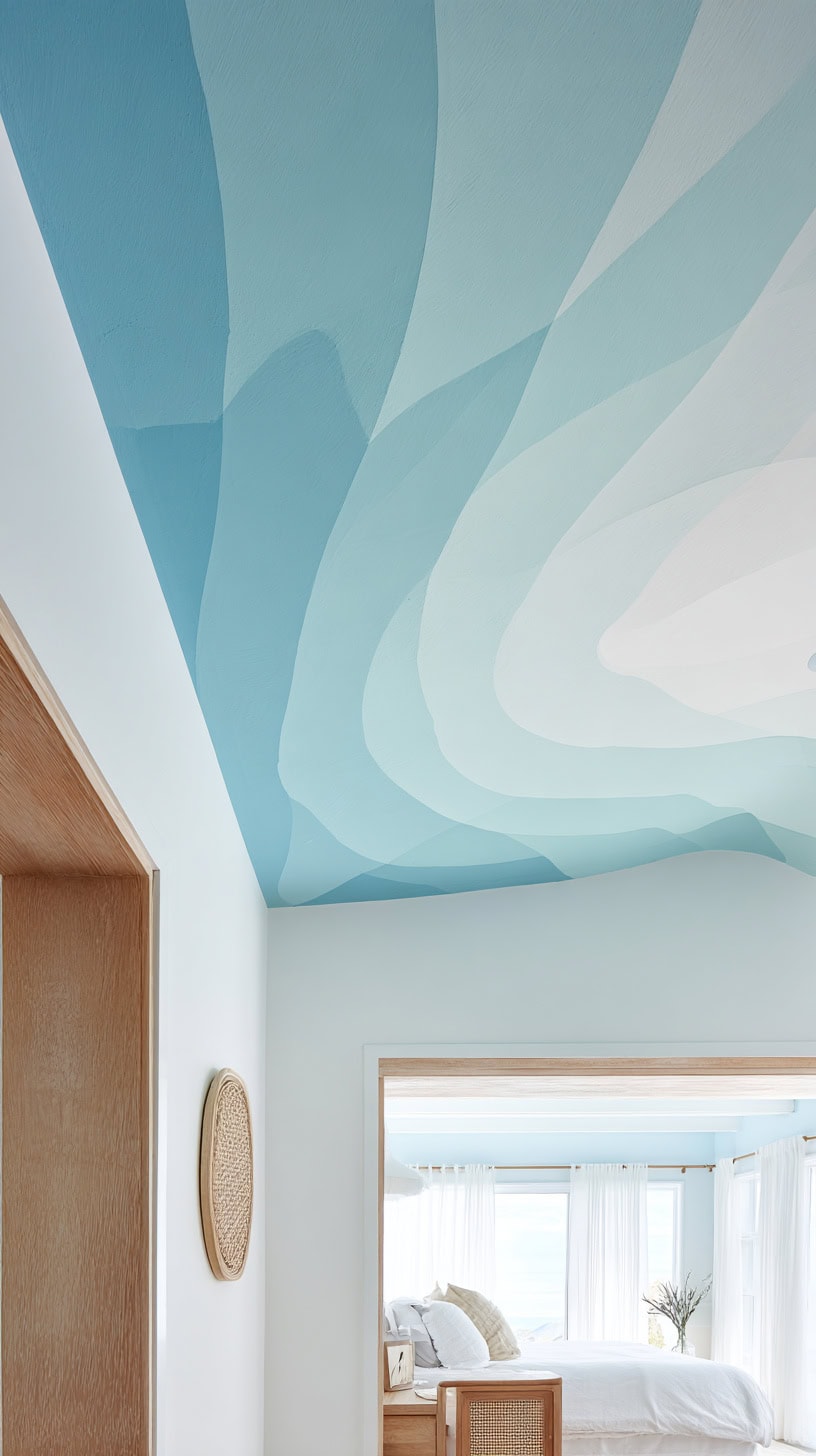 Patterned Blue Ceiling - Image 1