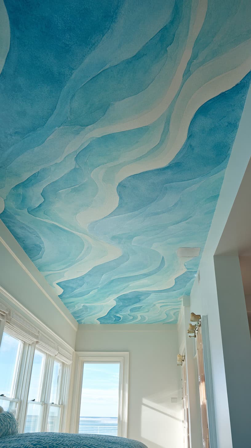 Patterned Blue Ceiling - Image 1