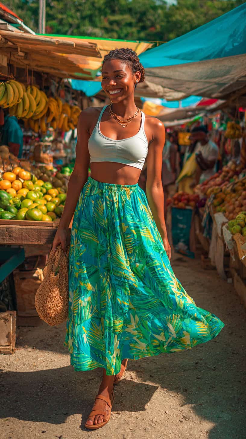 Playful Palm Leaf Skirt - Image 2