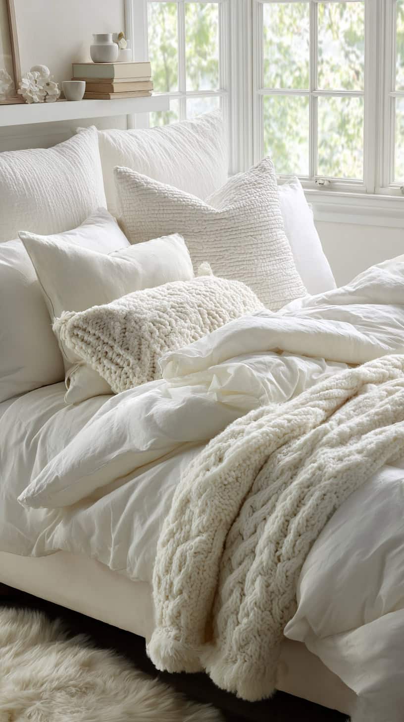 Plush Layered White Bed - Image 1
