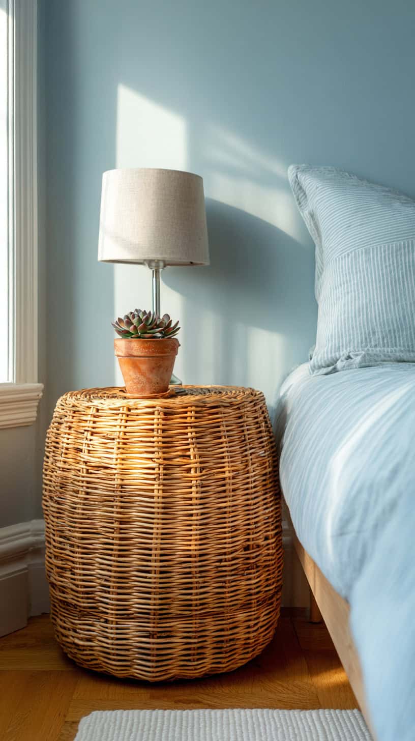 Rattan Nightstand Accent - Image 1