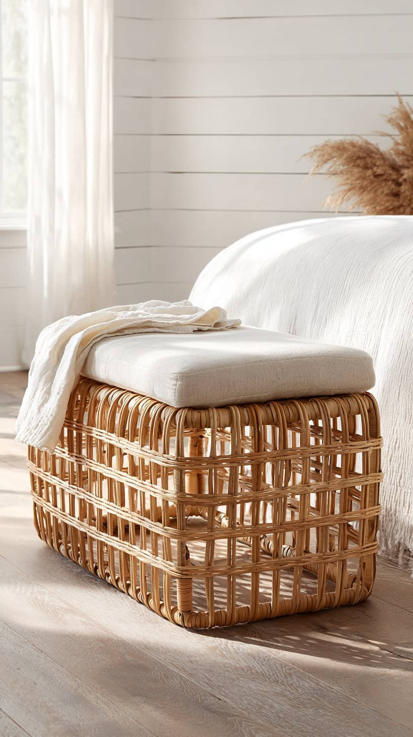 Rattan Woven Bench - Image 2