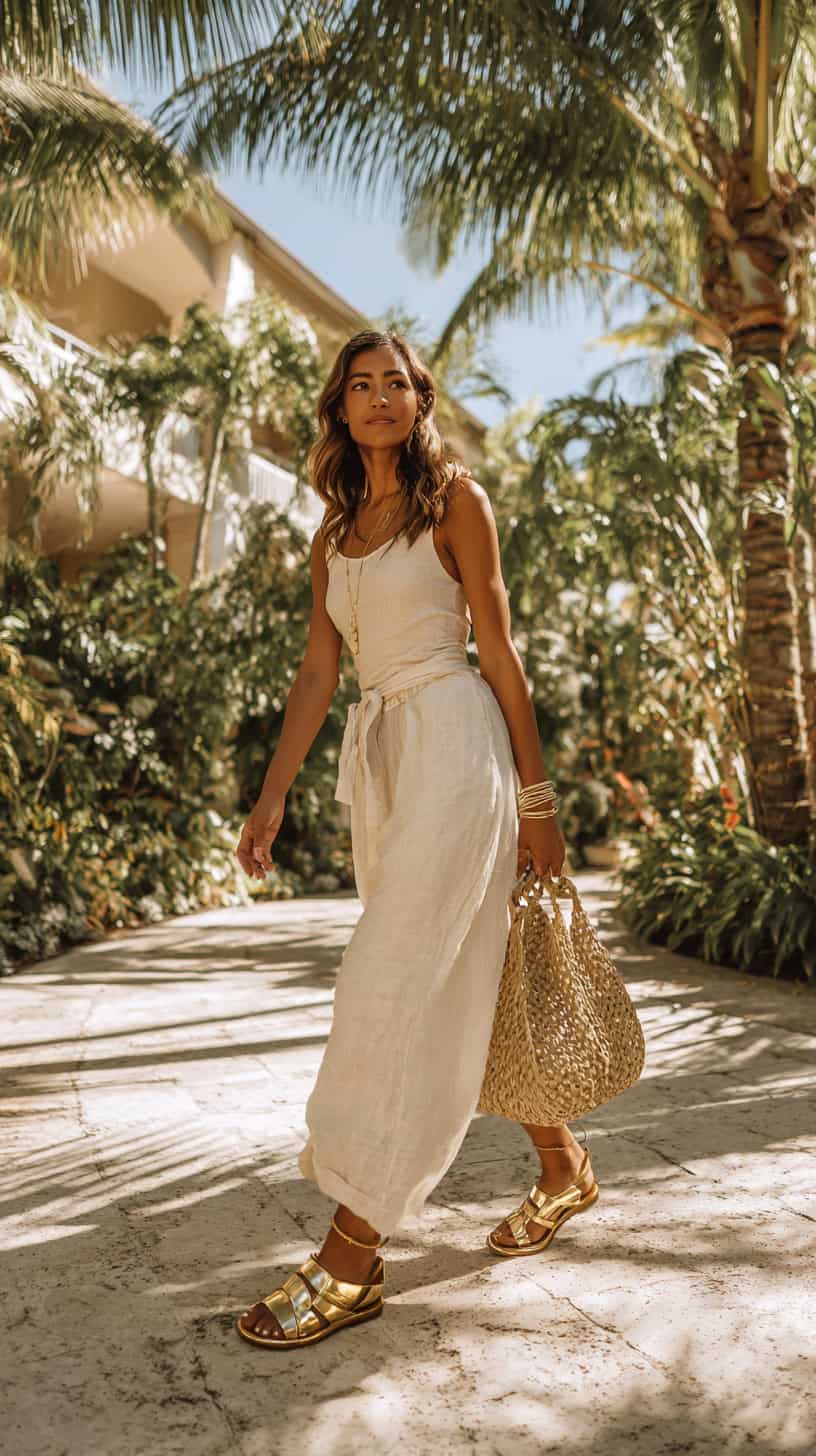 Resort Gold Sandal Ensemble - Image 1