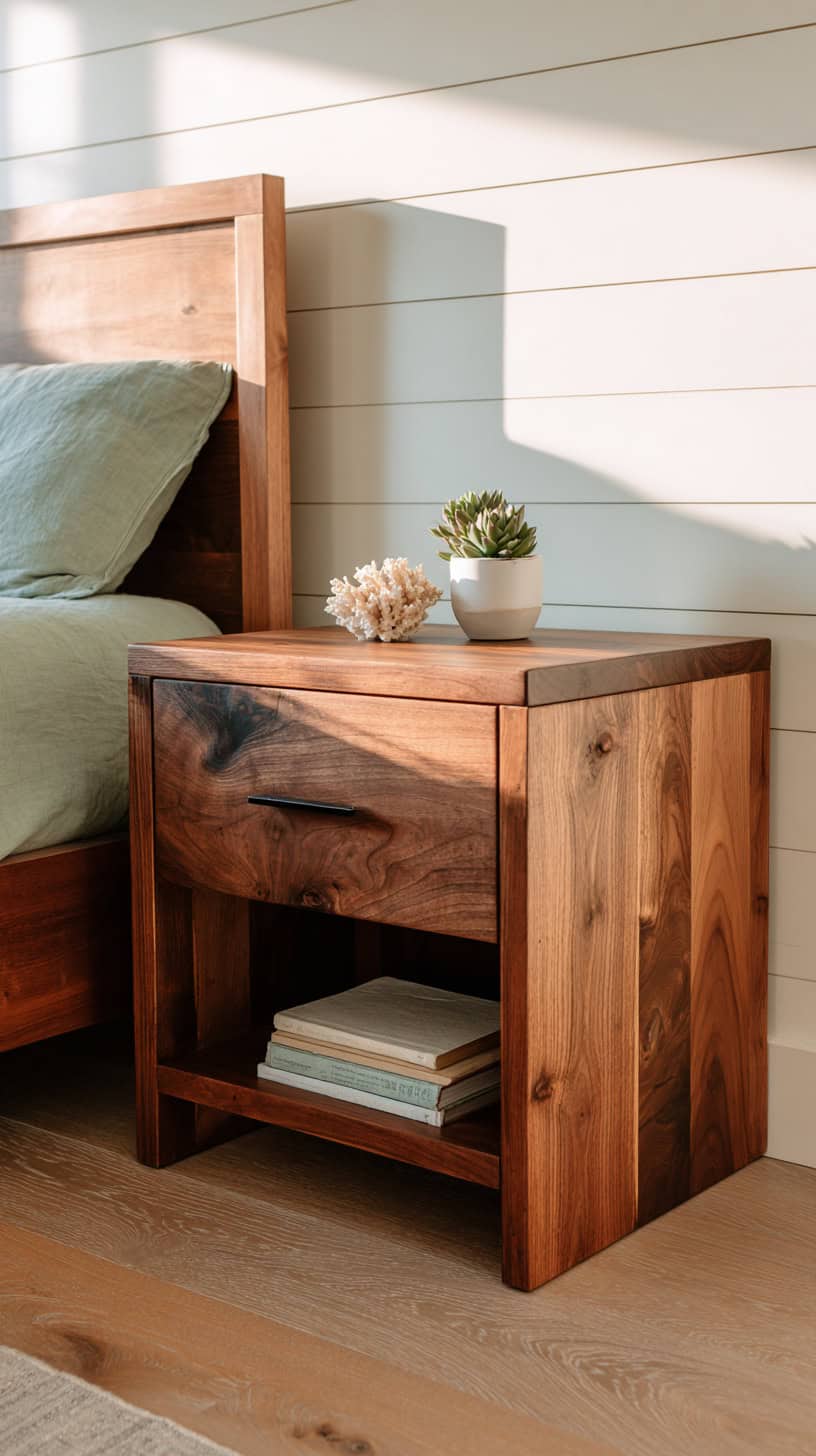 Rich Wood Nightstand - Image 1