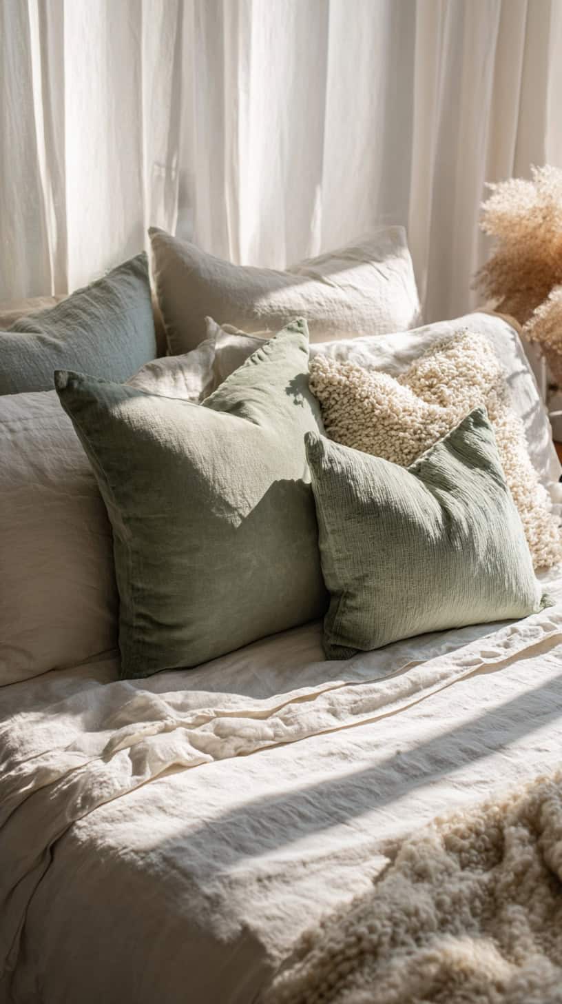 Sage Green Throw Pillow - Image 1