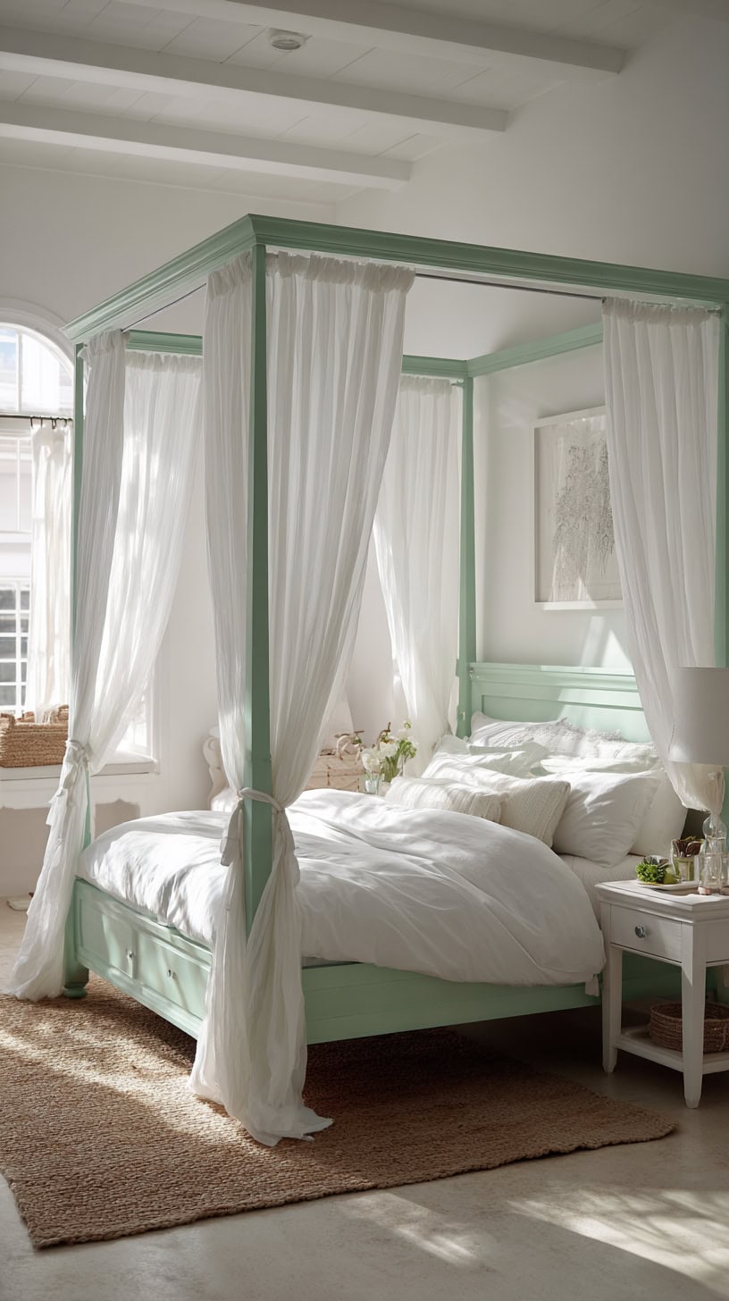 Seafoam Four-Poster Bed - Image 1