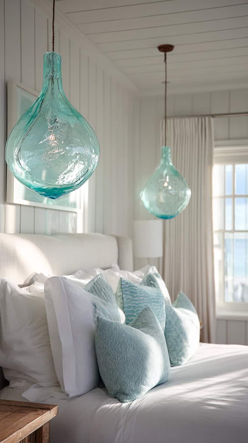 Seafoam Glass Pendants - Image 1