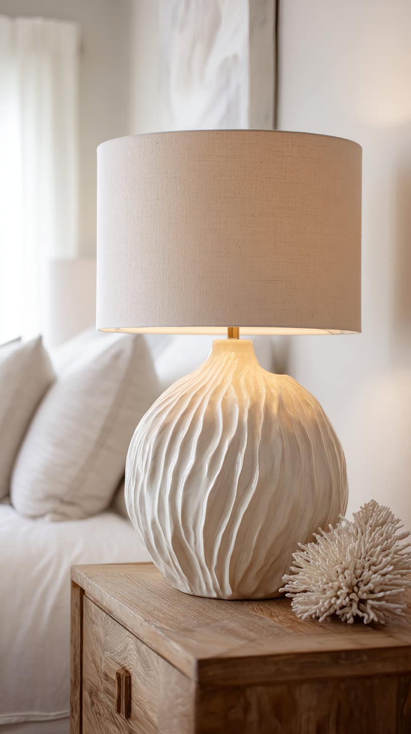 White Coastal Lamp - Image 1