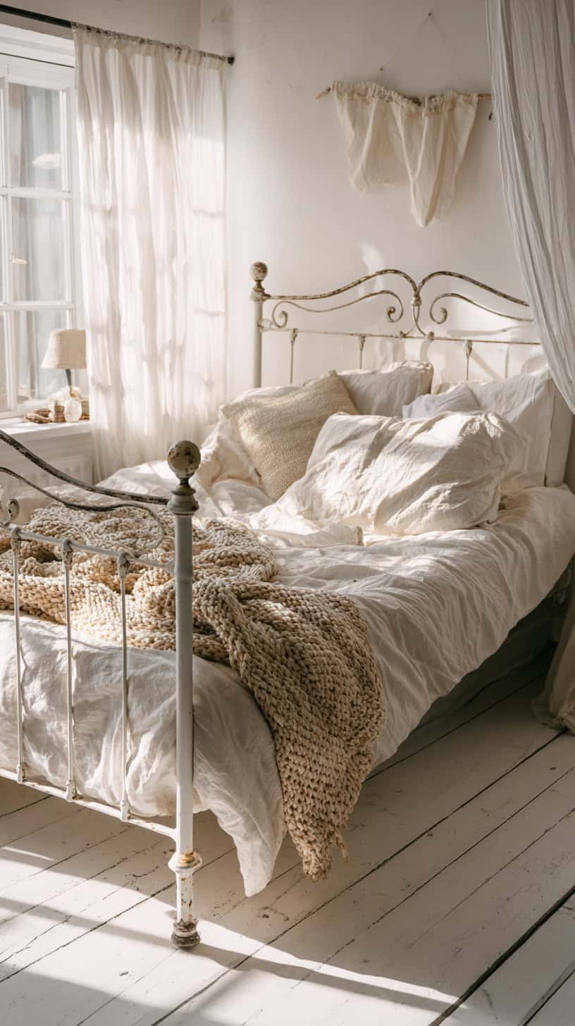 White Iron Bed Frame - Image 1