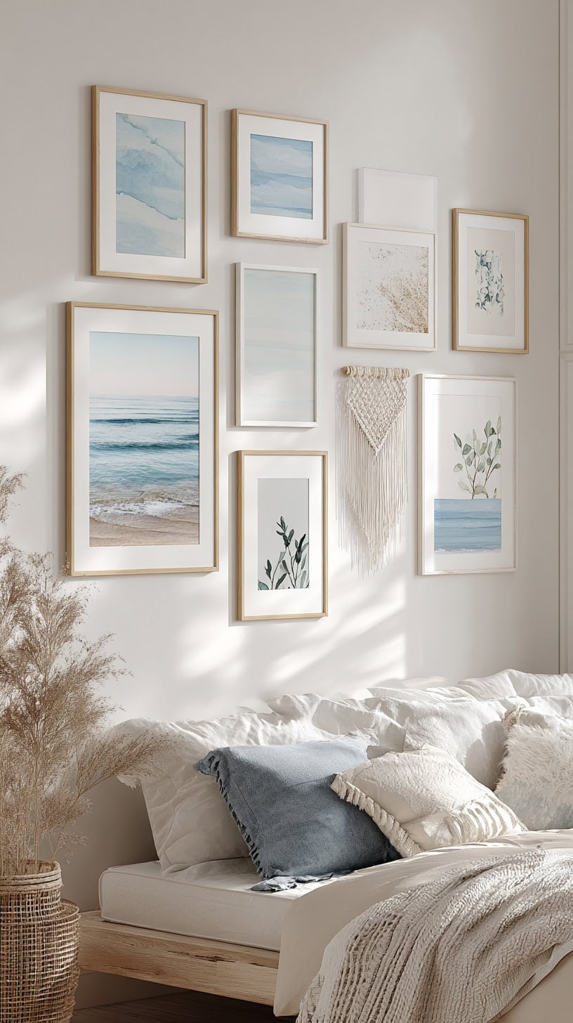 White Light Blue Gallery Wall - Image 1