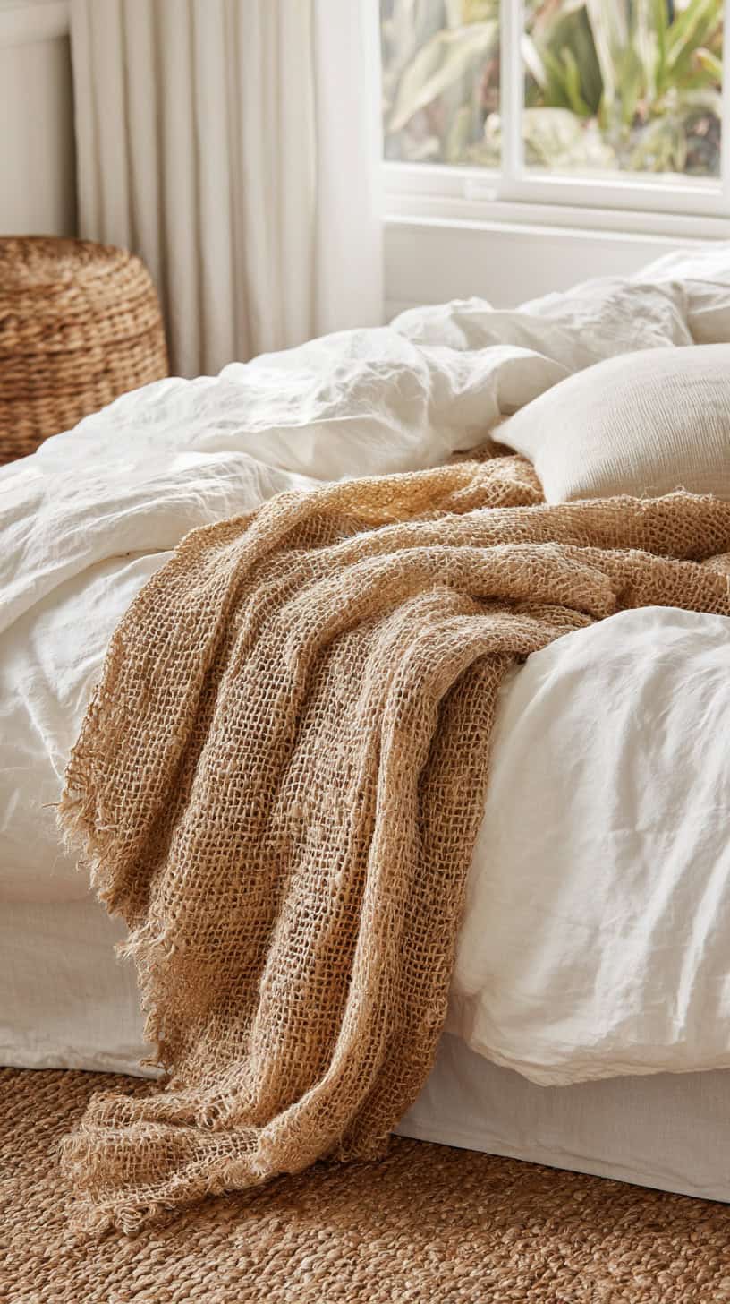 Woven Jute Throw Blanket - Image 1