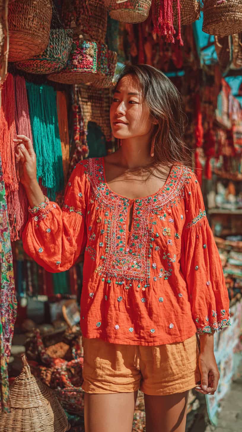 Boho Embroidered Blouse - Image 2