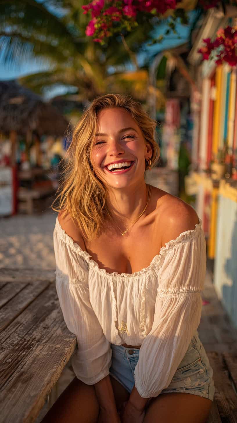 Flirty Off-Shoulder Blouse - Image 2