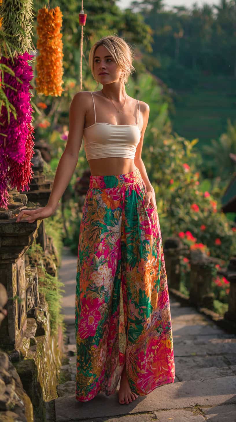 Floral Palazzo Pants - Image 1