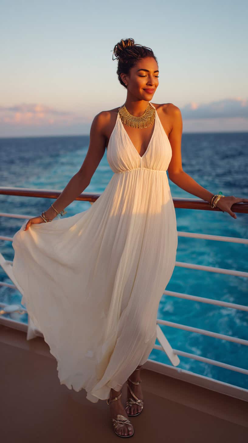 Flowy White Maxi Dress - Image 2