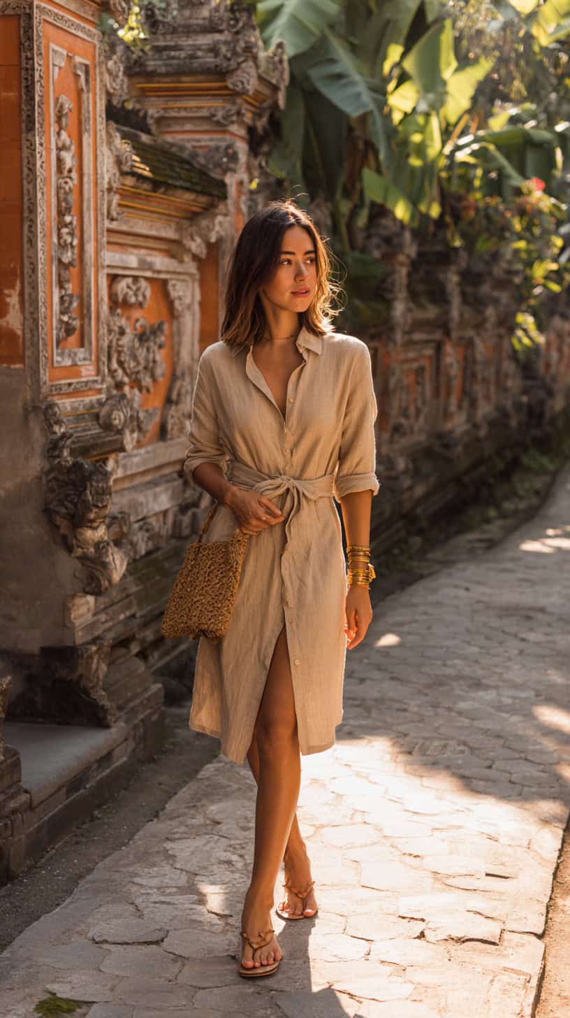 Linen Shirt Dress Combo - Image 1