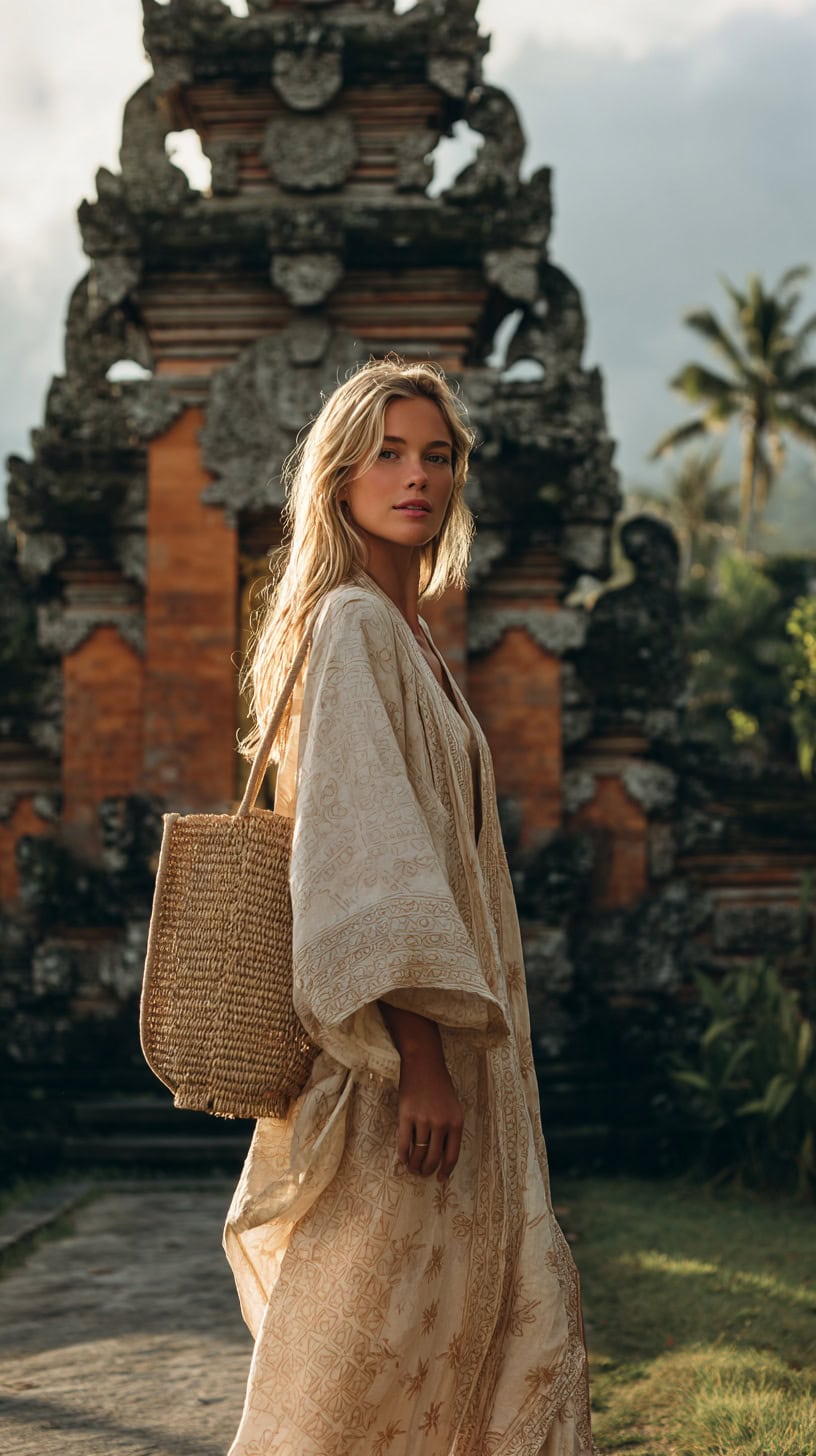 Raffia Bag Kaftan Look - Image 2