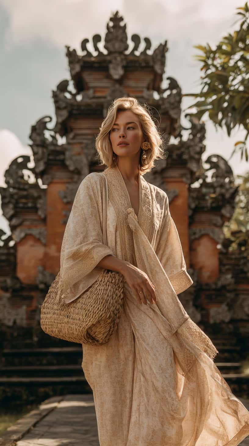 Raffia Bag Kaftan Look - Image 1