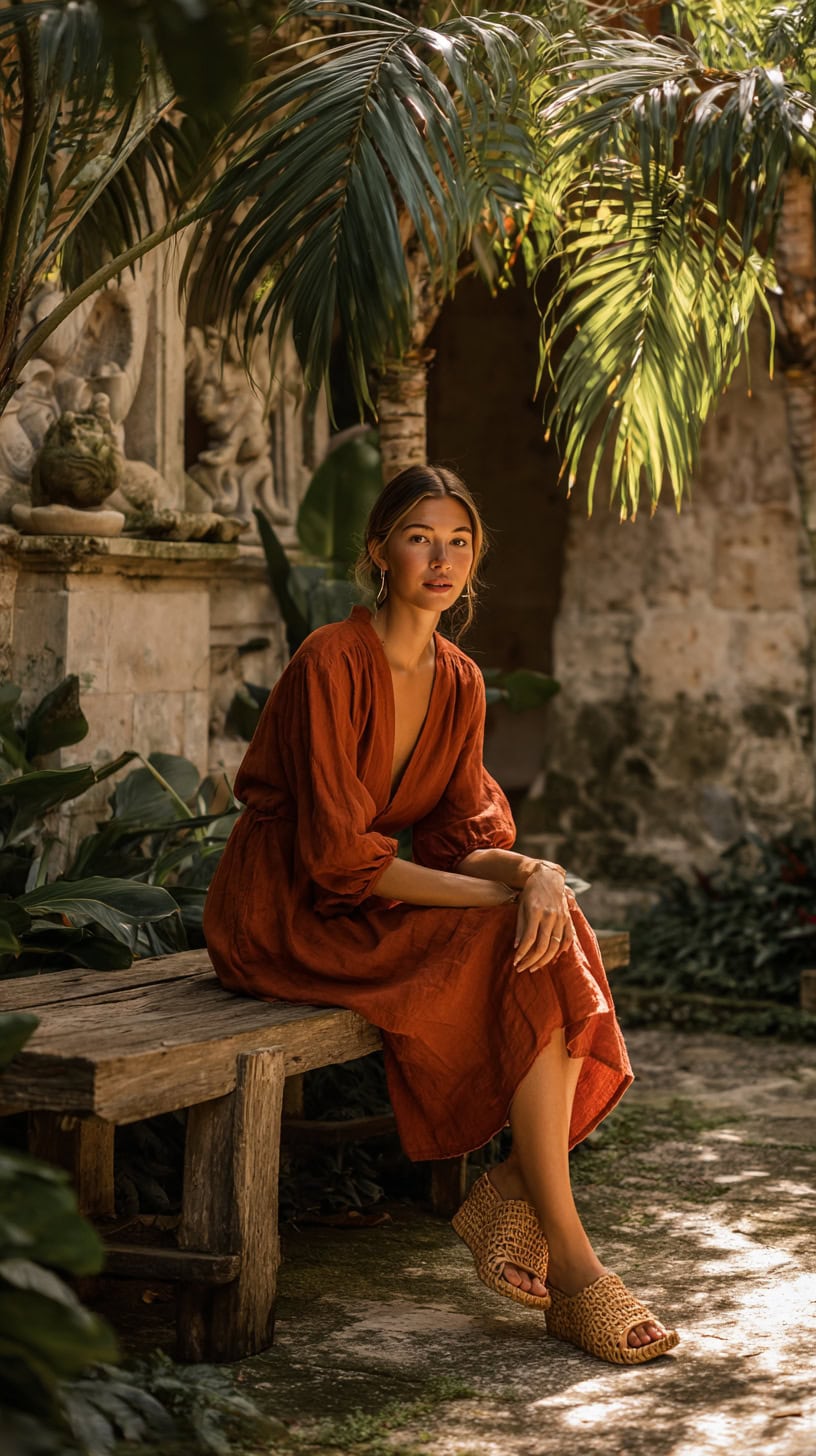 Rattan Sandals Ensemble - Image 1