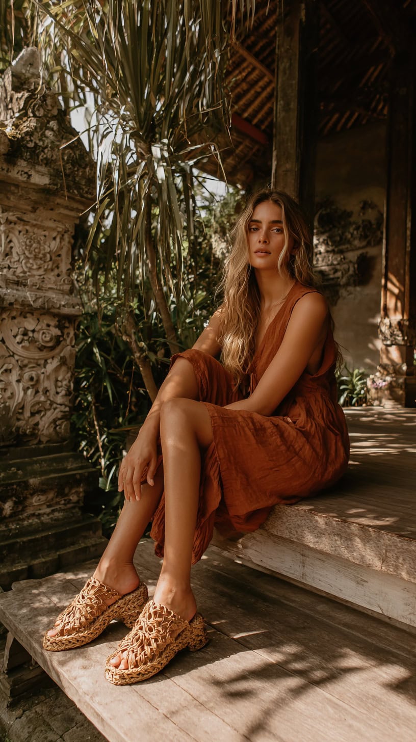 Rattan Sandals Ensemble - Image 2