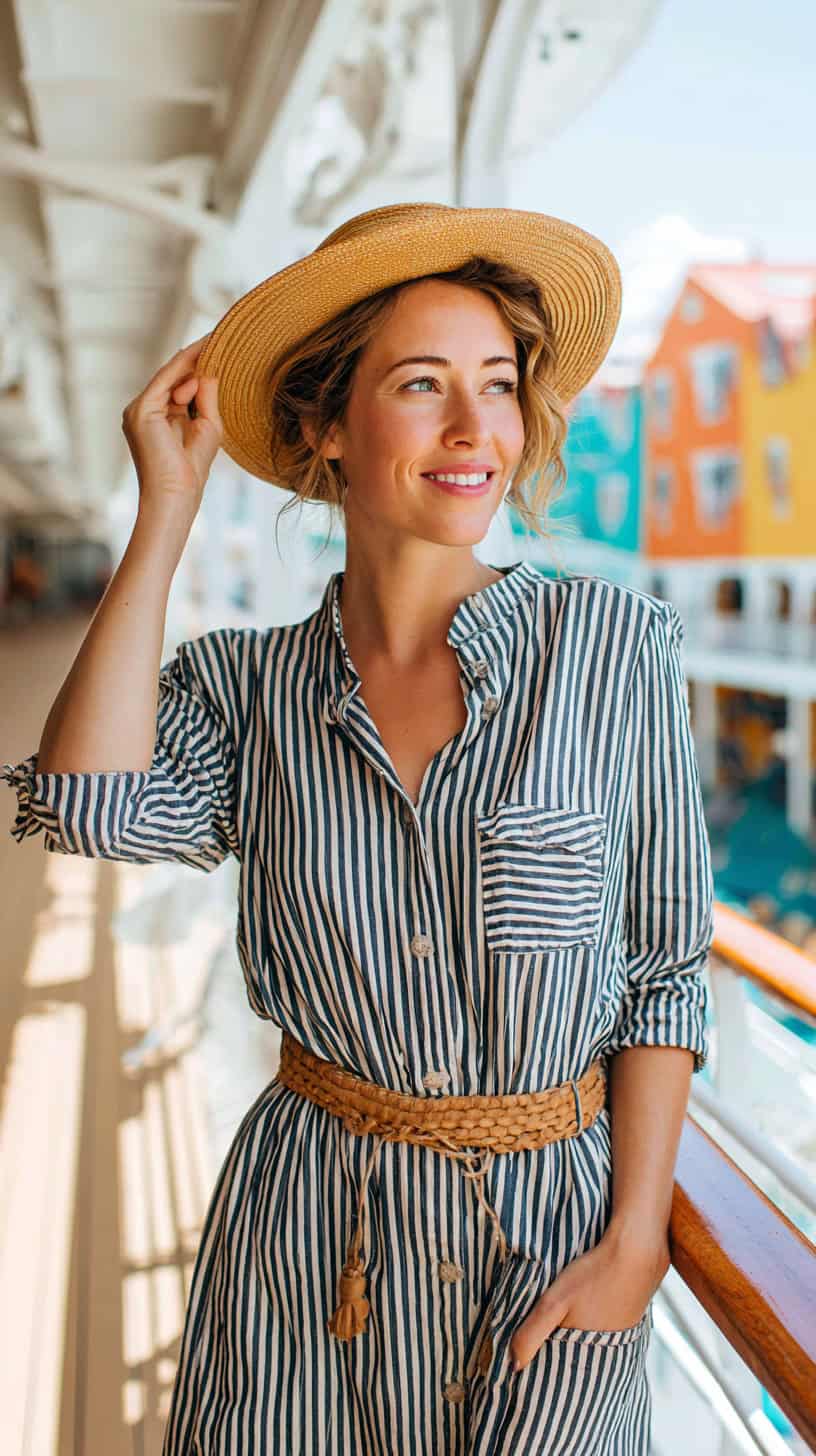 Striped Linen Shirt Dress - Image 2