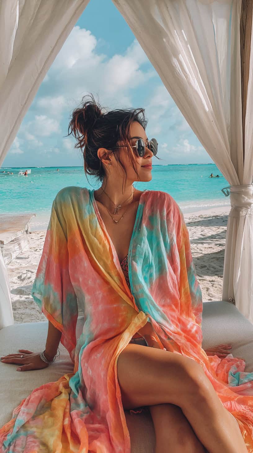 Tie-Dye Beach Caftan - Image 1